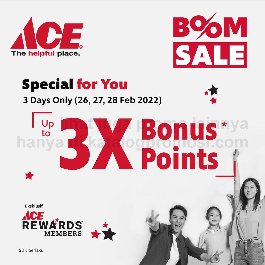 Promo ACE BOOM SALE 3 DAY DEALS - Dapatkan hingga 3x Bonus Points untuk Member
