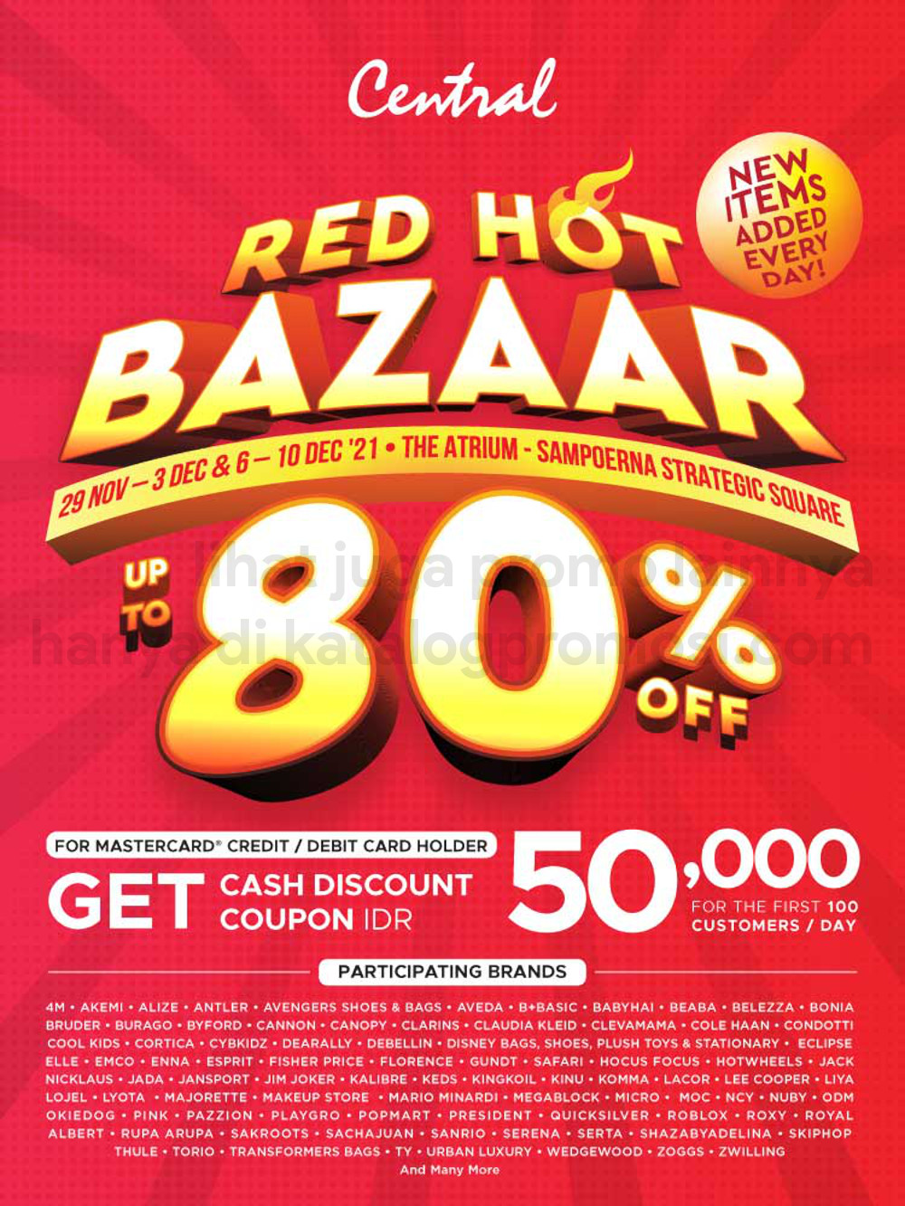 CENTRAL DEPARTMENT STORE RED HOT BAZAAR - DISCOUNT up to 80% off