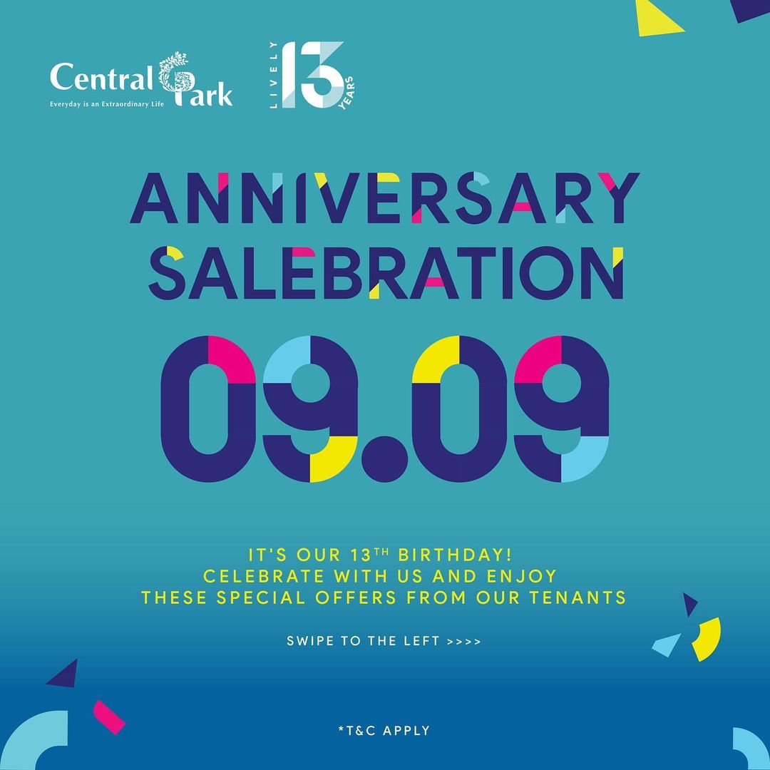 Promo 9.9 CENTRAL PARK ANNIVERSARY SALEBRATION 09.09 - DISCOUNT up to 80% off