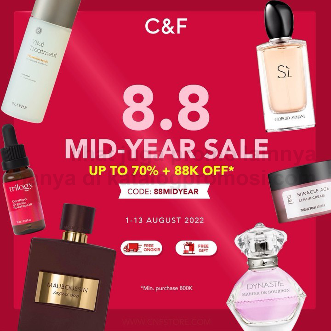 Promo C&F 8.8 Mid Year Sale! Diskon Hingga 70% + Extra 10% Off*