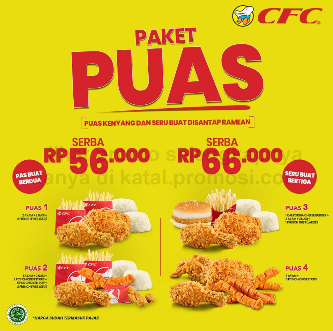 Promo CFC INDONESIA PAKET PUAS - HARGA PAKET SERBA 56RIBU dan SERBA 66RIBU