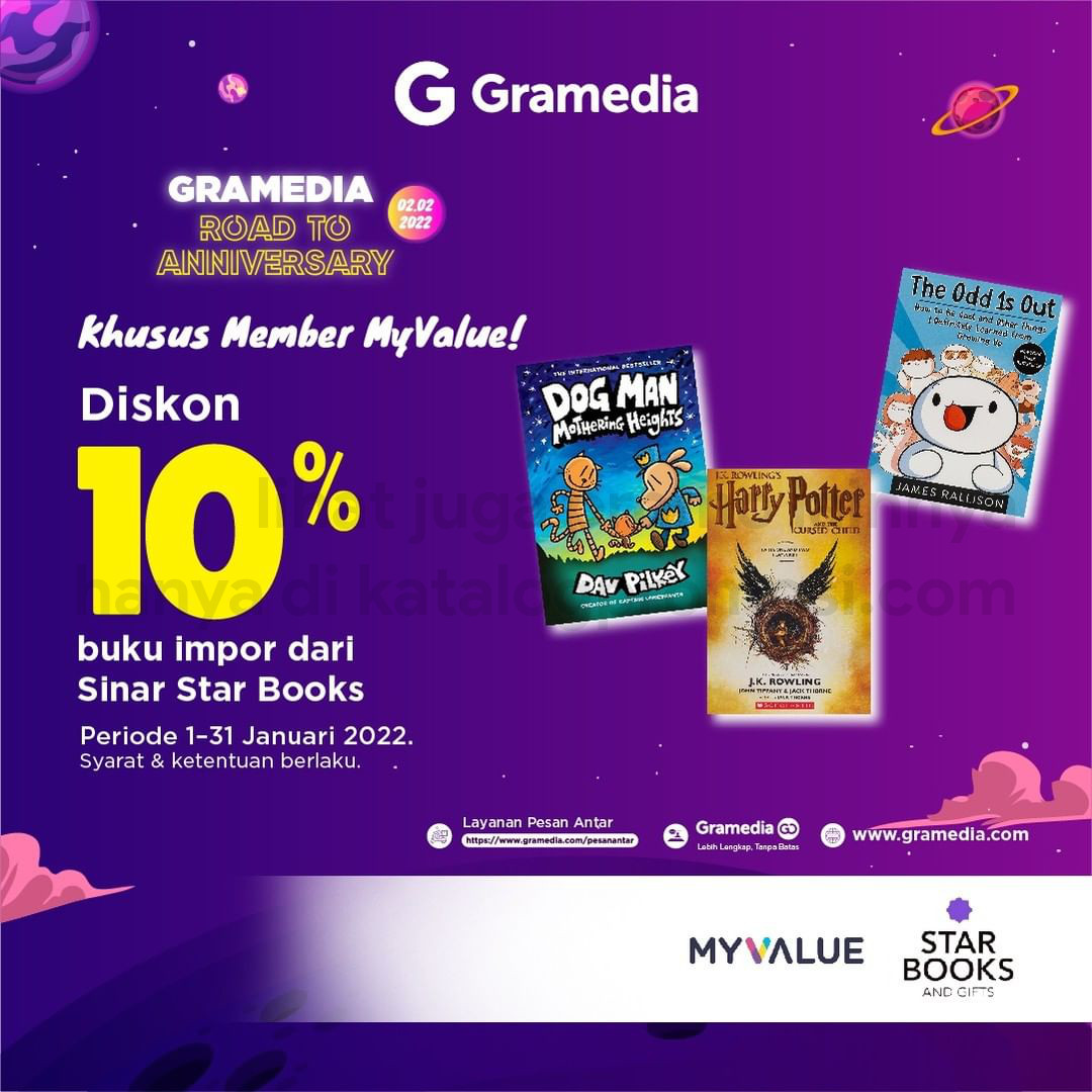 Promo GRAMEDIA DISKON 10% Buku Impor Sinar Star Books khusus untuk Member MyValue
