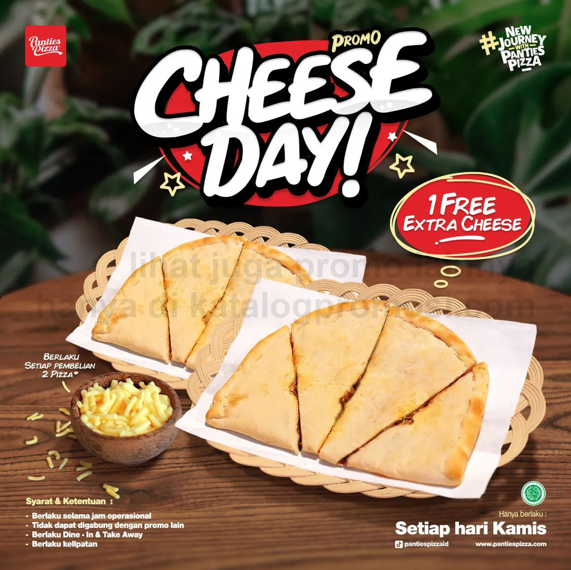Promo PANTIES PIZZA CHEESE DAY - Dapatkan FREE EXTRA CHEESE