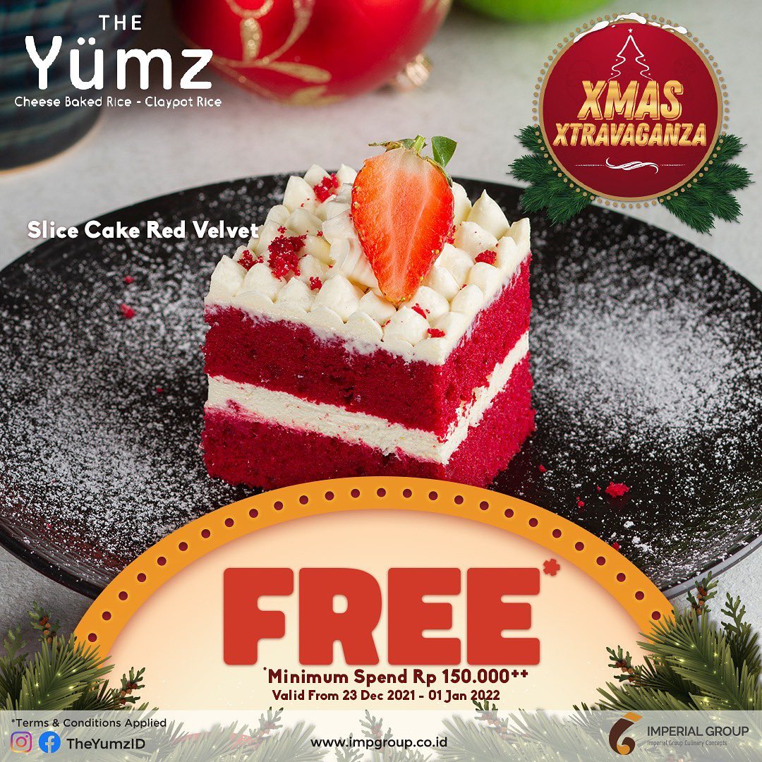 Promo THE YUMZ XMAS XTRAVAGANZA - FREE SLICE CAKE RED VELVET