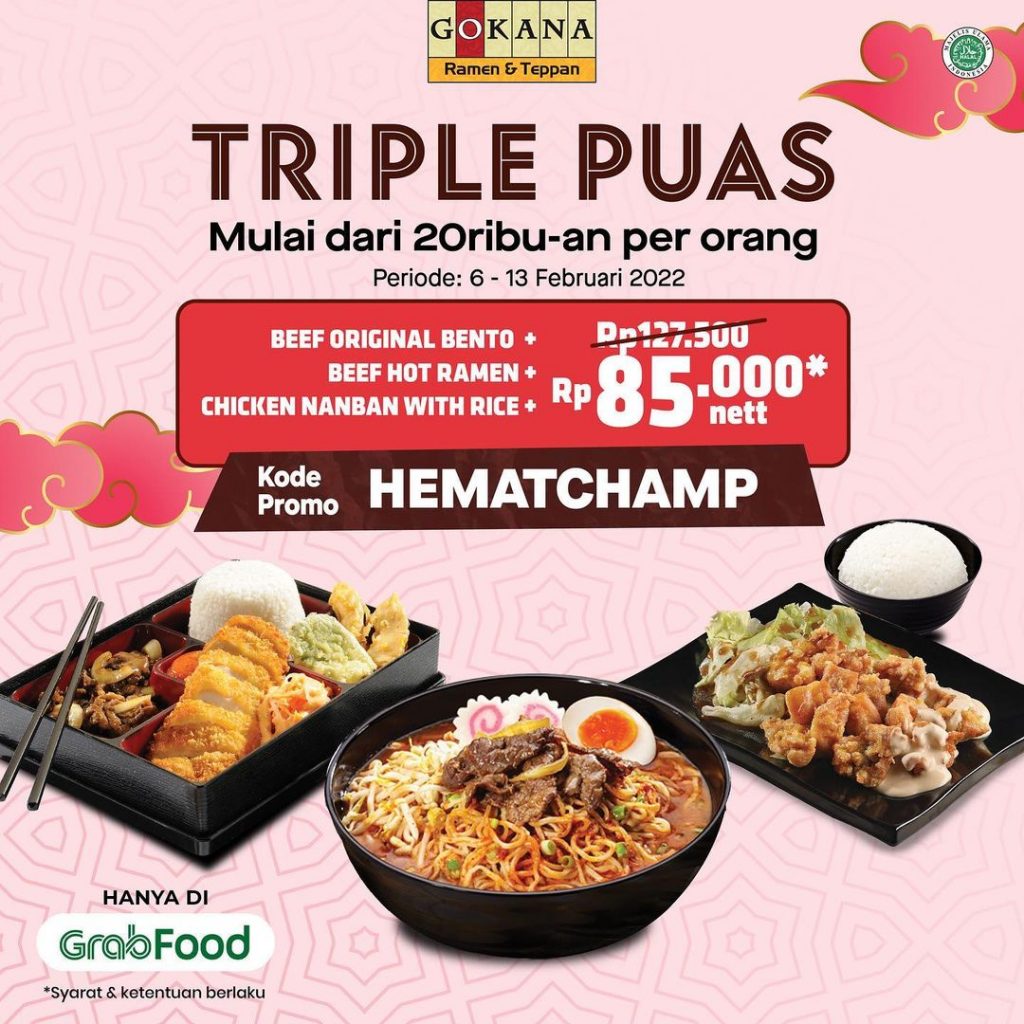 Promo Gokana Triple Puas Paket 3 Menu Cuma Rp 70 000 Khusus