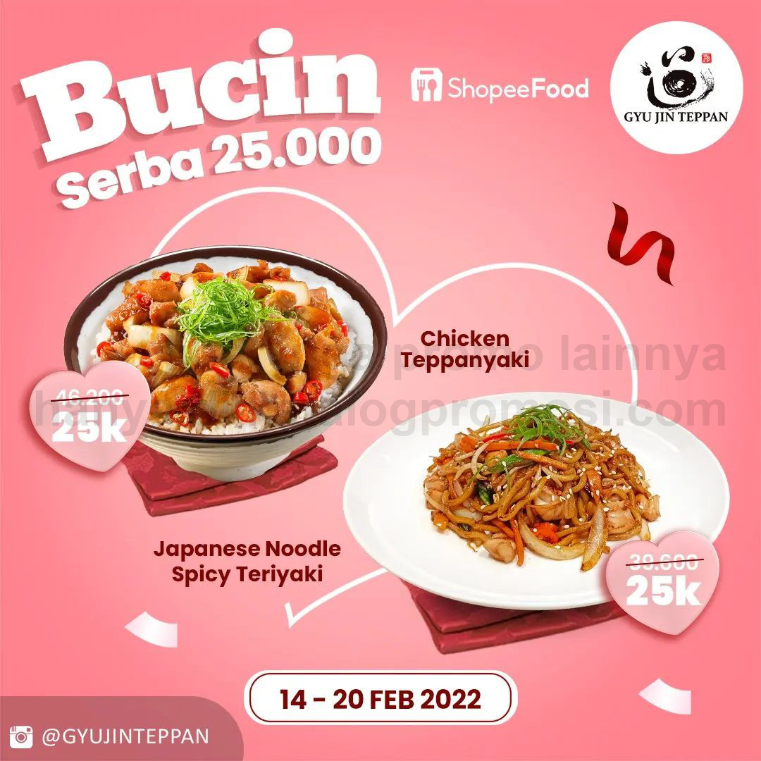 Gyu Jin Teppan Promo SERBA 25RIBU untuk pembelian menu pilihan via SHOPEEFOOD