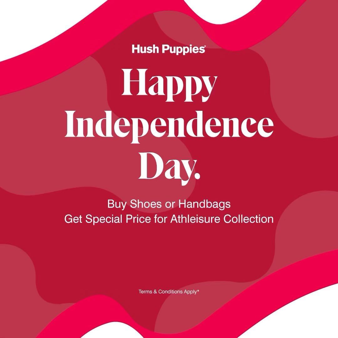 Promo Hush Puppies Happy Independence Day - special price untuk pembelian sepatu athleisure hanya Rp. 77.000