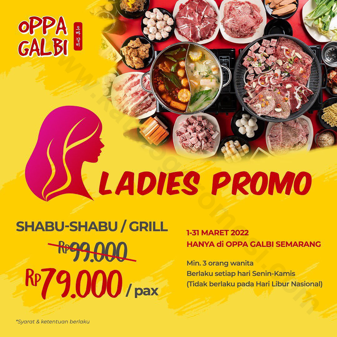Promo OPPA GALBI LADIES PROMO ALL YOU CAN EAT MAKAN SEPUASNYA cuma Rp