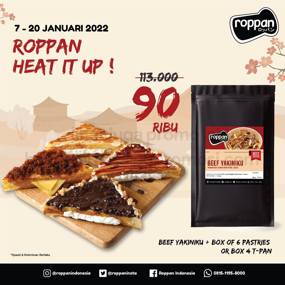 Promo Roppan - Paket Heat To Eat! Beef / Chicken Yakiniku + box of 6 Pastries/ box 4 Tpan mulai Rp. 80.000