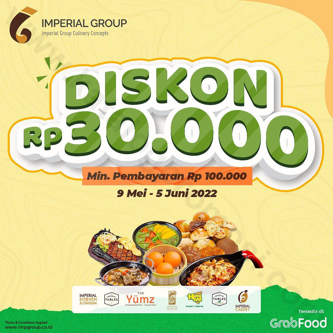 PROMO IMPERIAL KITCHEN DISKON Rp. 30.000 Khusus Pemesanan Via GRABFOOD