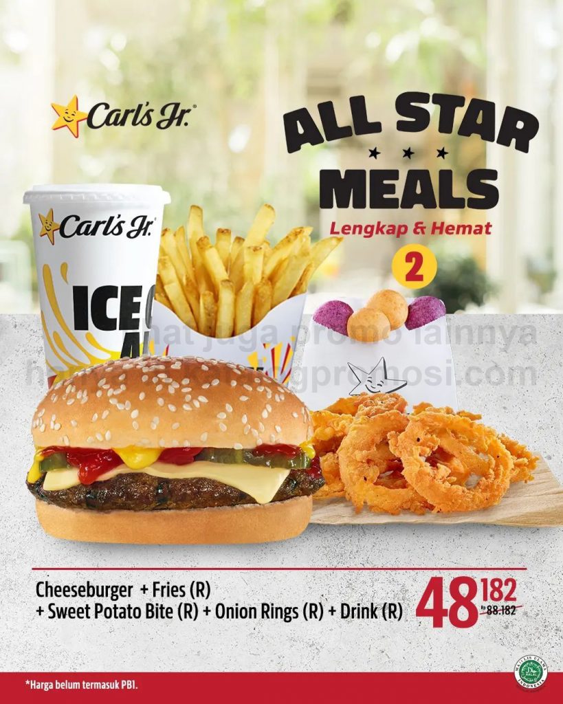 Promo CARLS Jr Paket ALL STAR MEAL Harga Spesial mulai Rp. 34.545 aja!