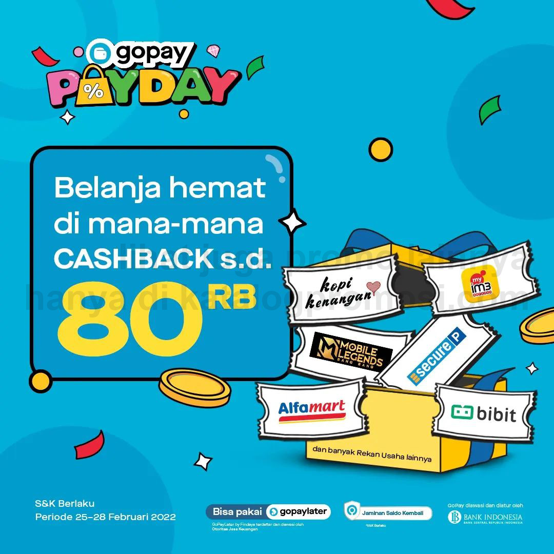 Promo GOPAY PAYDAY - CASHBACK & DISKON hingga Rp120.000