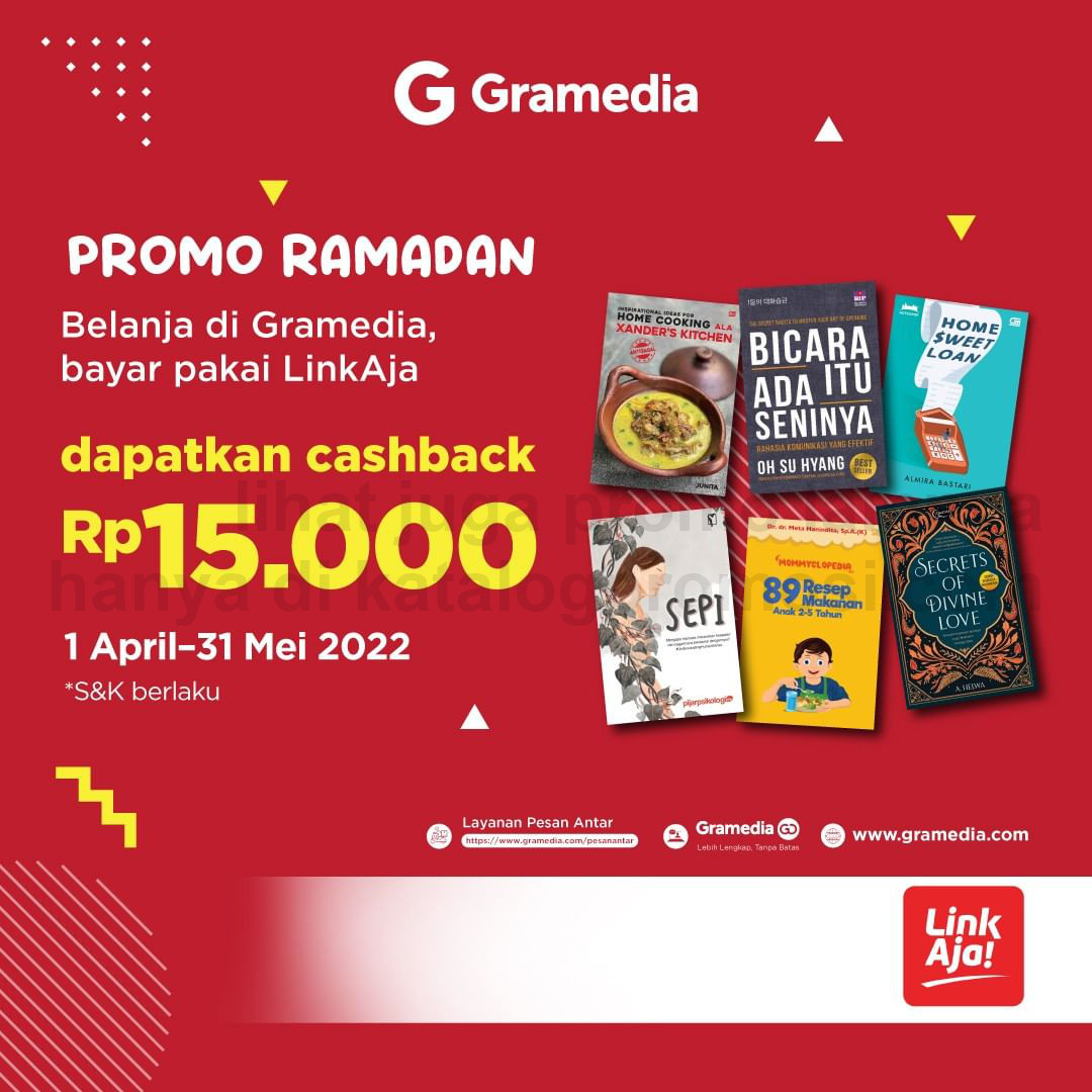 Promo GRAMEDIA CASHBACK Rp. 15.000 untuk transaksi dengan LinkAja