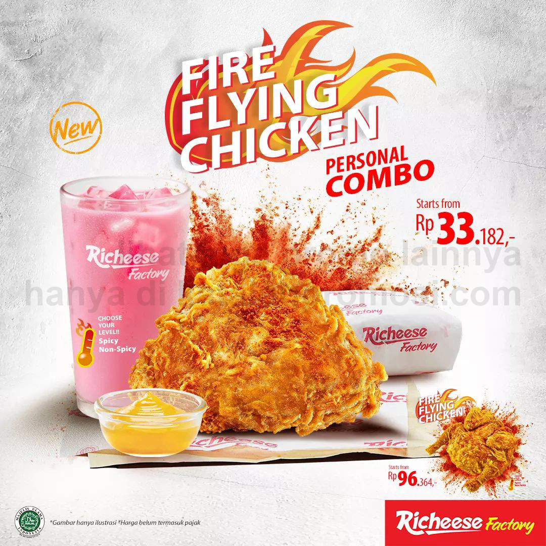 BARU! RICHEESE FACTORY Fire Flying Chicken Personal Combo – Harga mulai Rp. 33.182 saja