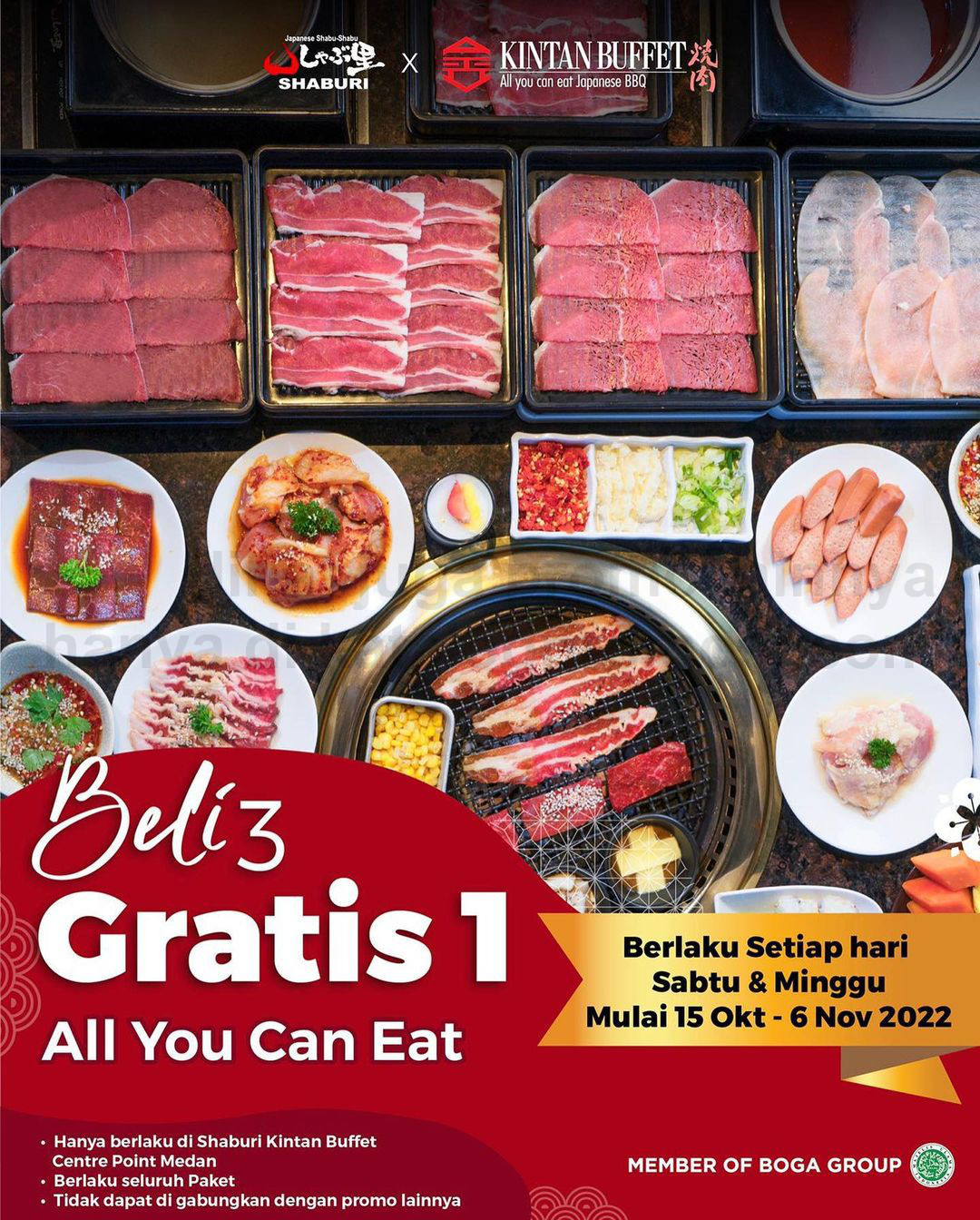 PROMO SHABURI dan KINTAN BUFFET - BELI 3 GRATIS 1 untuk PAKET ALL YOU CAN EAT