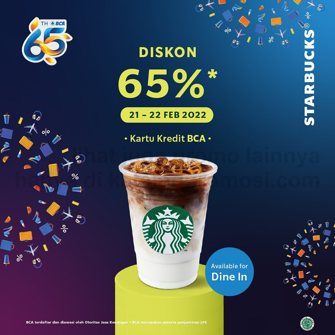 Promo STARBUCKS HUT BCA 65 - DISKON 65% dan POTONGAN hingga 65RIBU !!