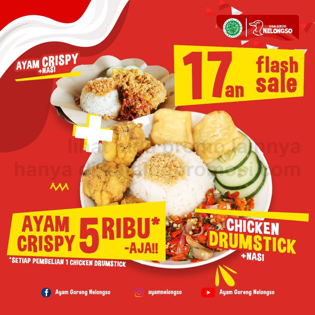 Promo Ayam Goreng Nelongso 17-an FLASH SALE! AYAM CRISPY cuma Rp. 5RIBUAN AJA*