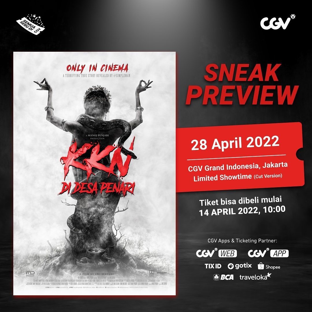 Promo CGV CINEMA SNEAK PREVIEW FILM KKN DI DESA PENARI ! HANYA 1 HARI ~ tanggal 28 April 2022