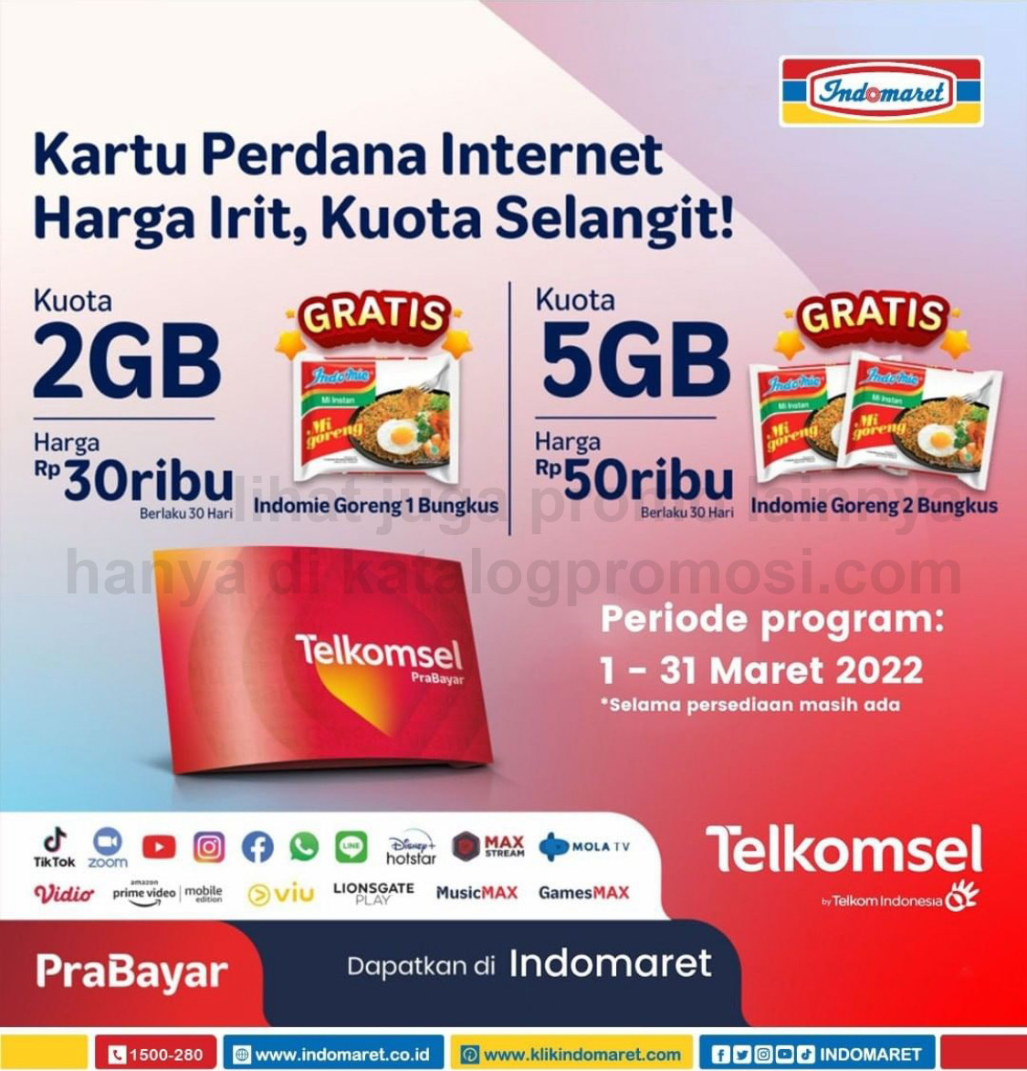 Promo INDOMARET Beli bundling Paket Perdana Telkomsel GRATIS Indomie Goreng