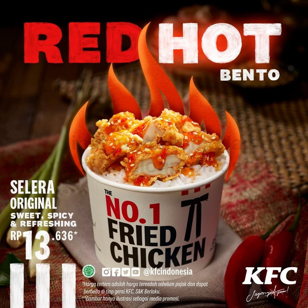 Promo KFC Terbaru - RED HOT BENTO! Harga⁠ mulai dari Rp13.636