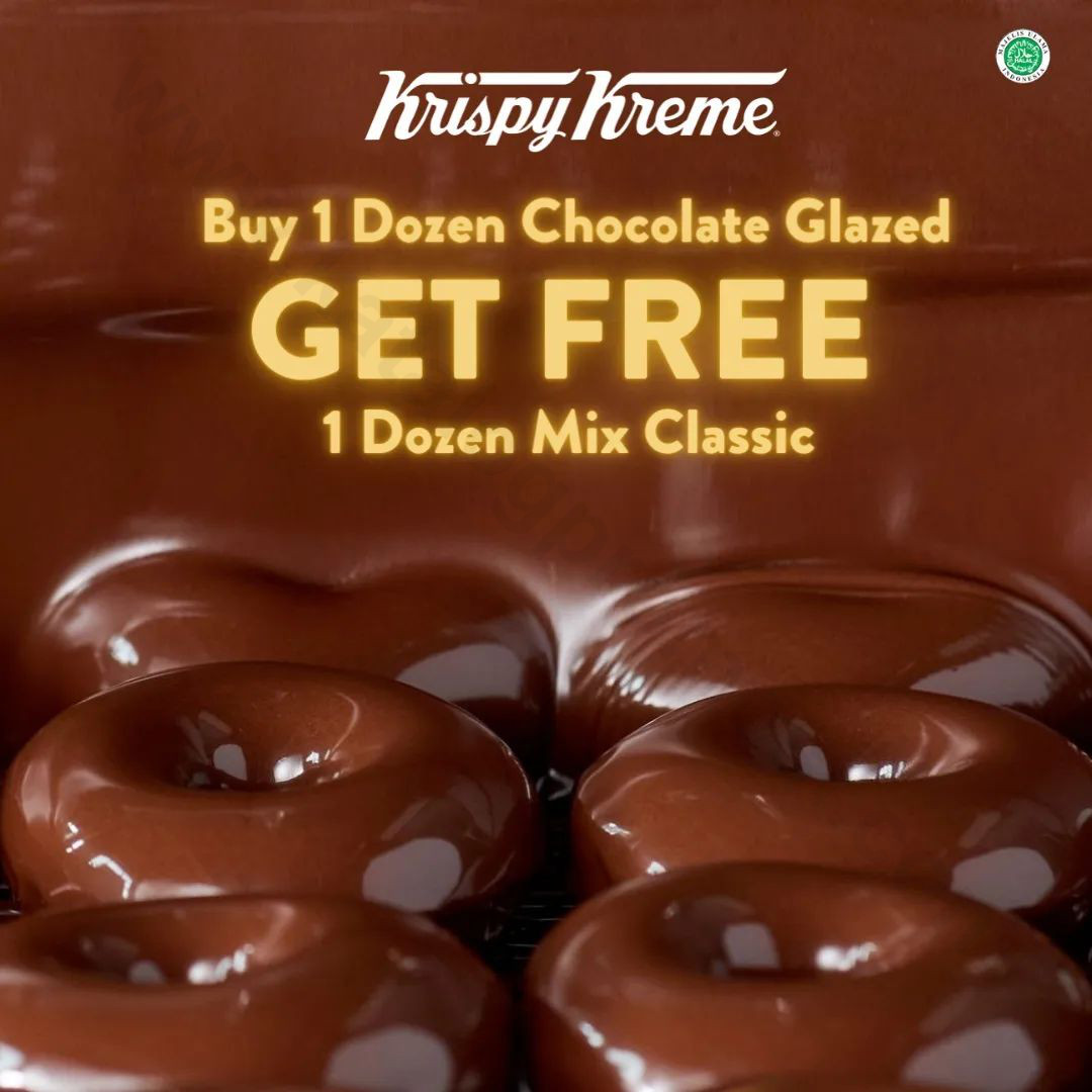 Promo KRISPY KREME BELI 1 Lusin Original Chocolate Glazed Doughnut GET ...