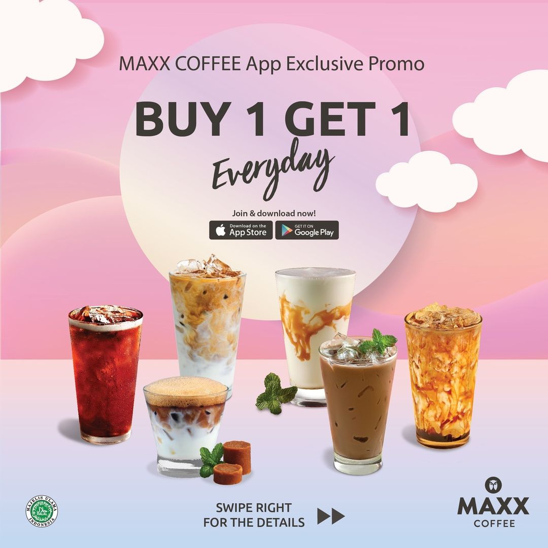 MAXX COFFEE Promo BELI 1 GRATIS 1* khusus pembelian di App Maxx Coffee
