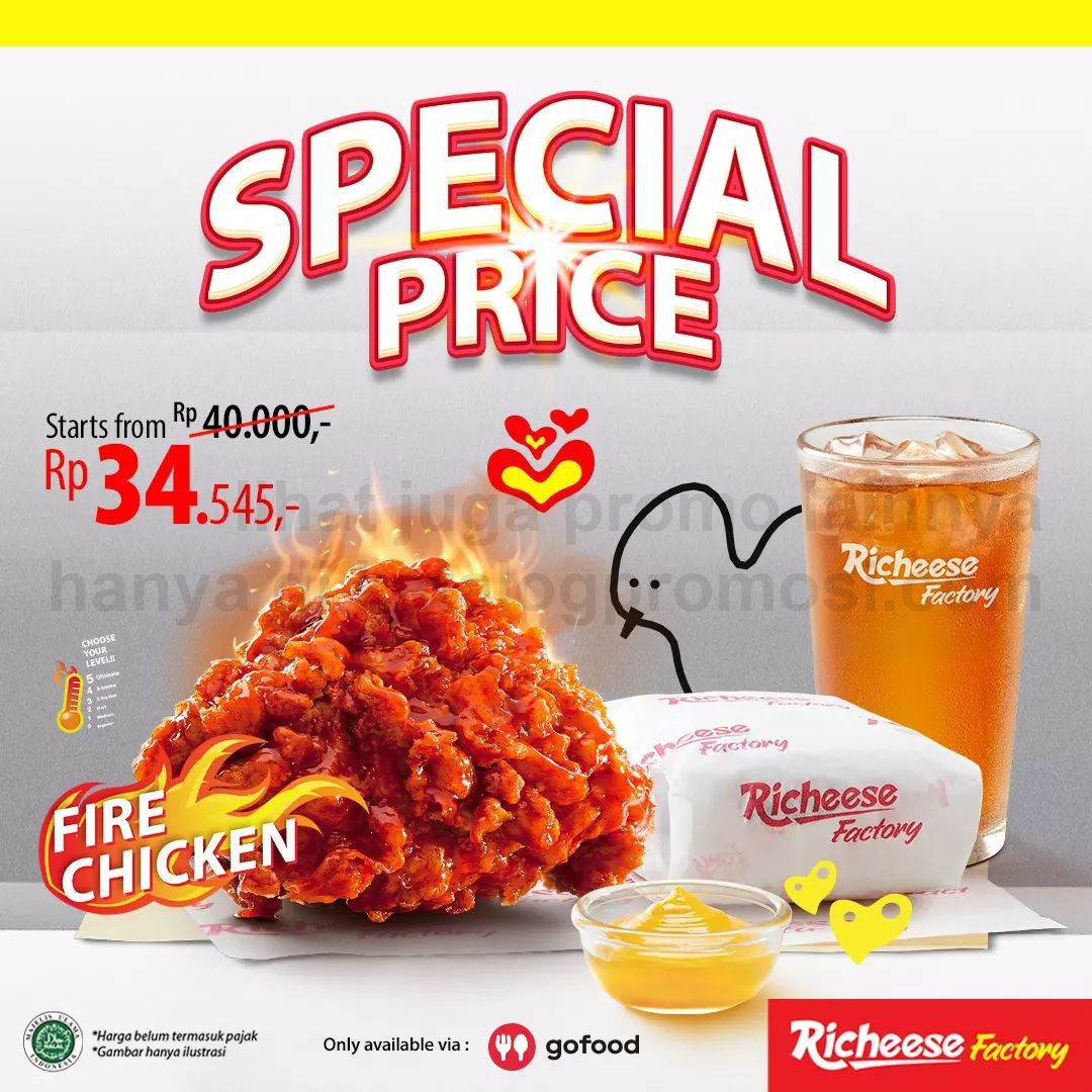 Promo RICHEESE FACTORY TERBARU HARI INI - SPECIAL PRICE Combo Fire Chicken mulai Rp 34.545