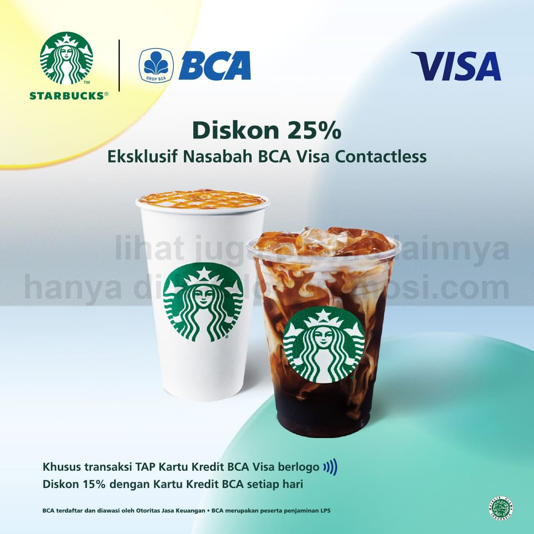 Promo STARBUCKS Discount 25% untuk pemegang BCA VISA Contactless