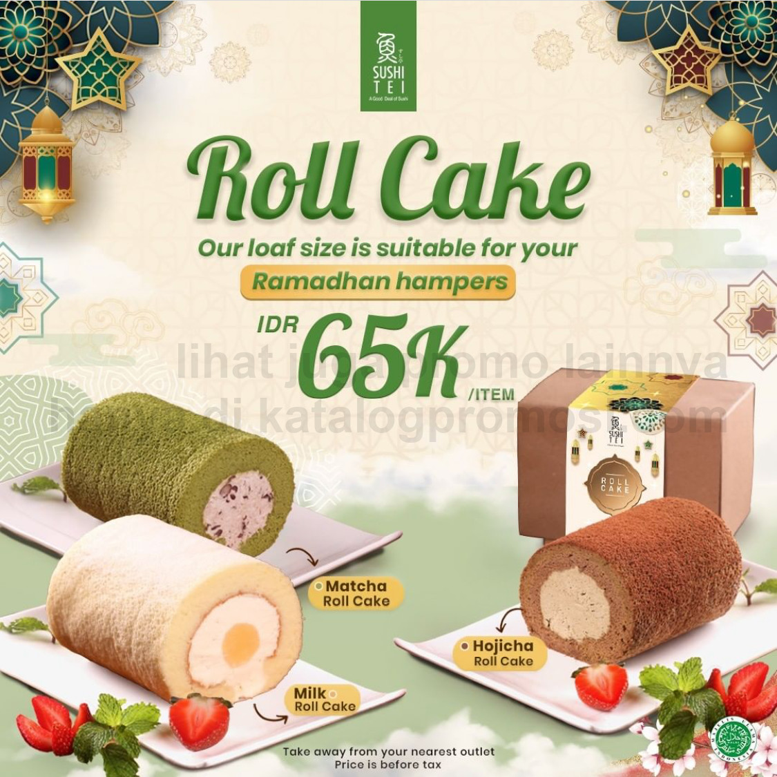 Promo SUSHI TEI ROLL CAKES series - Loaf Size cuma Rp. 65.000/item