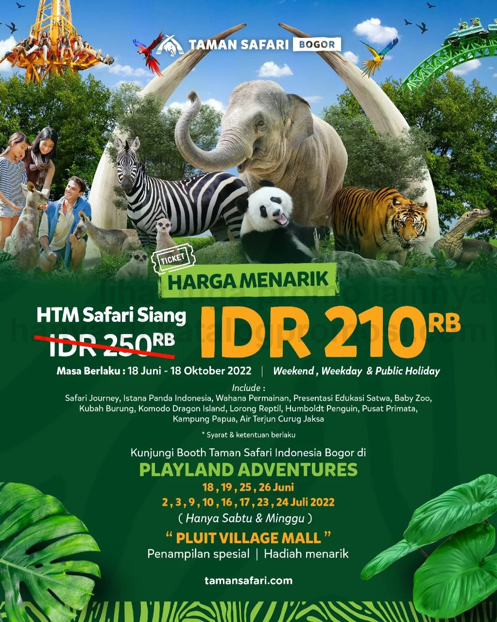 Promo TAMAN SAFARI SPECIAL PRICE Tiket Masuk Taman Safari Bogor