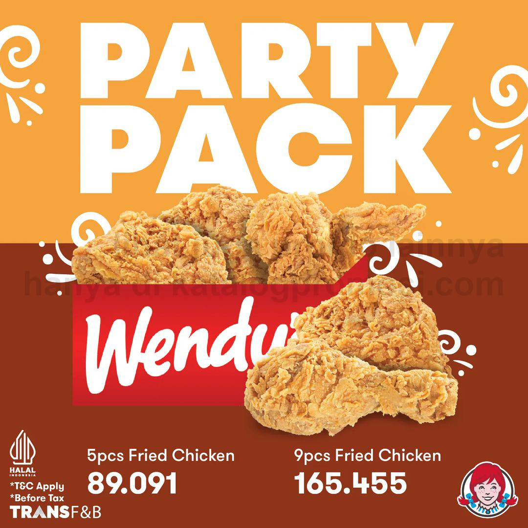 PROMO WENDY'S PAKET PARTY PACK - HARGA SPESIAL untuk PAKET 5PCS dan 9PCS Fried Chicken