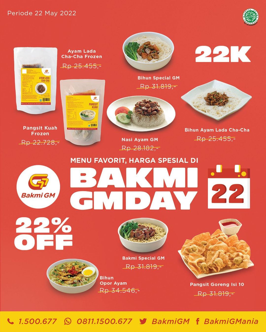 Promo BAKMI GM DAY - Harga Spesial Rp. 22RIBU dan 22% OFF  untuk Menu Favorit Pilihan