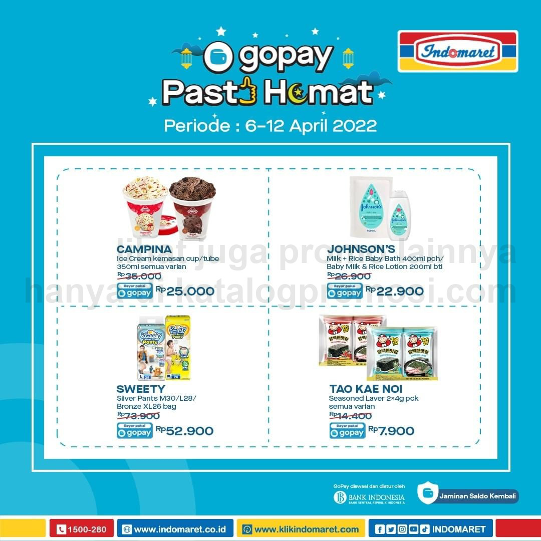 Promo INDOMARET HARGA SPESIAL untuk produk pilihan khusus transaksi pakai GOPAY