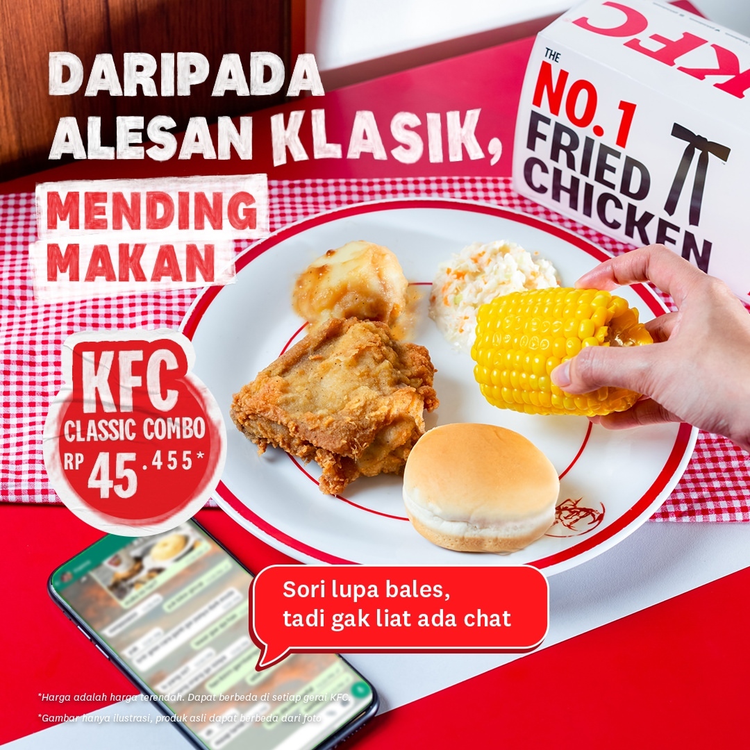 Promo KFC CLASSIC COMBO kini HADIR DI LEBIH BANYAK GERAI - Harga mulai Rp. 45.455