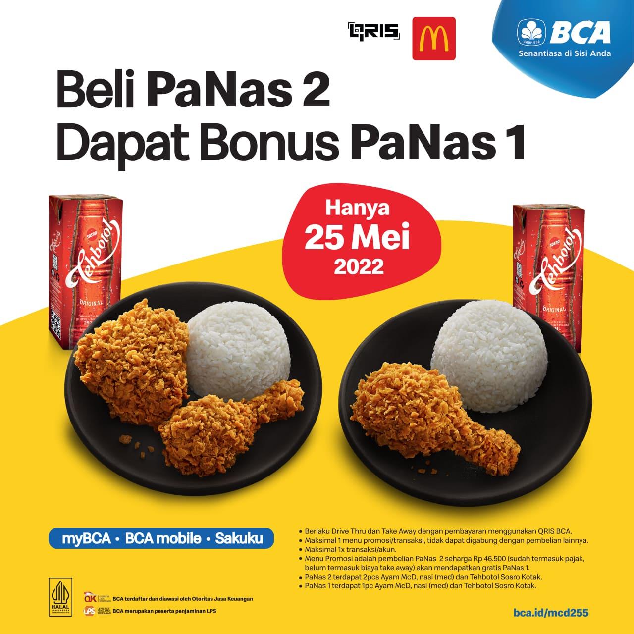 Promo McDonalds BCA - BELI 1 GRATIS 1 dengan QRIS BCA