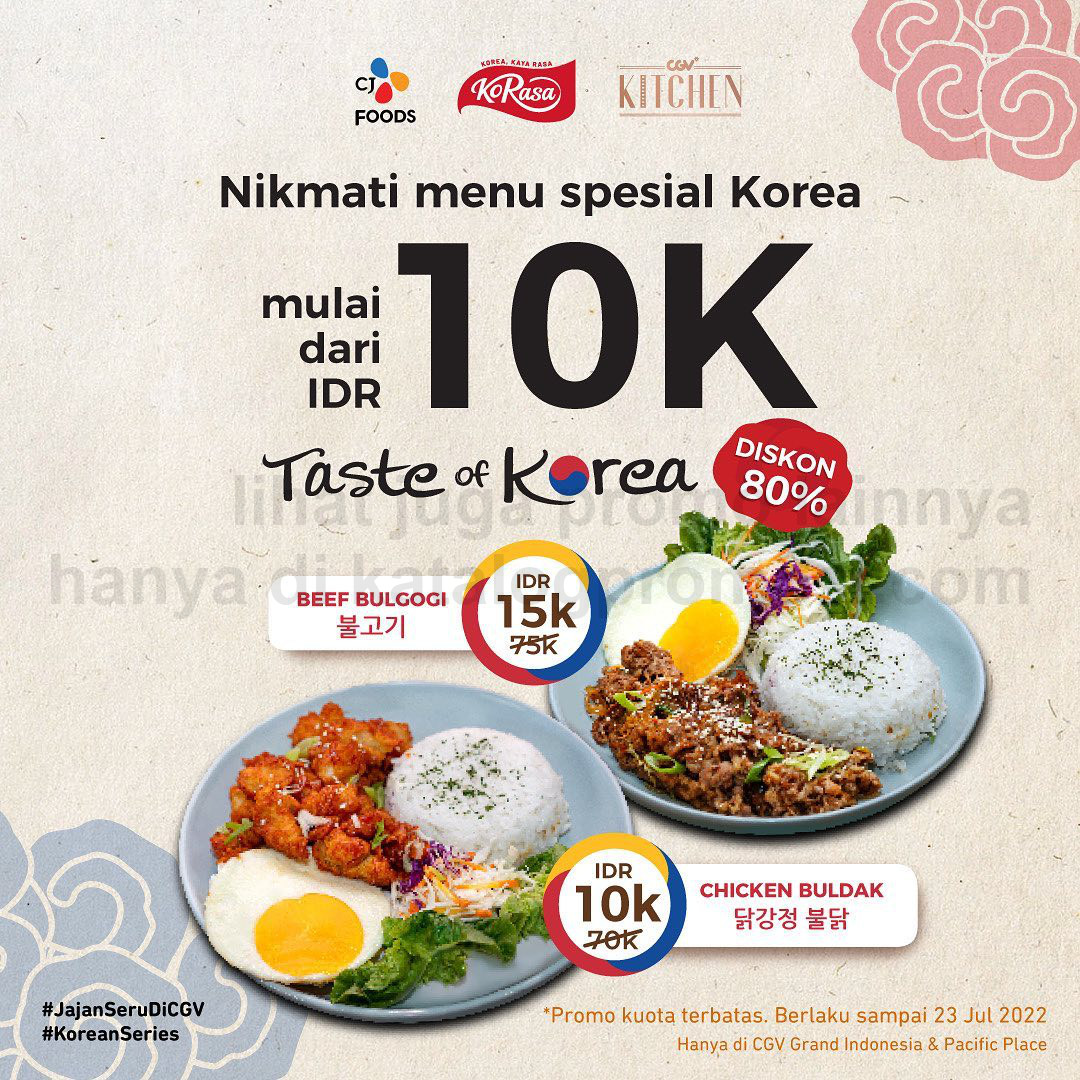 CGV KITCHEN x KORASA Lunch Promo TASTE of KOREA - Harga Spesial mulai Rp 10.000