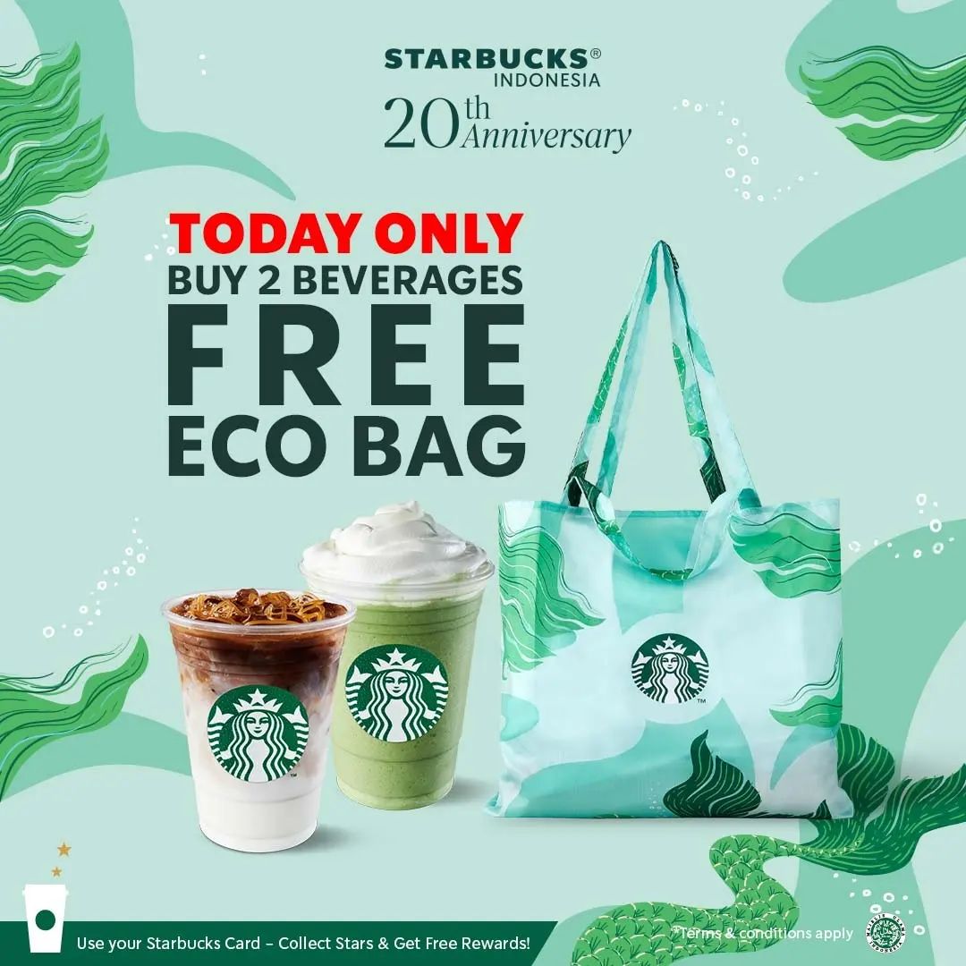 Promo STARBUCKS SPECIAL 20TH ANNIVESARY - GRATIS eco bag limited edition