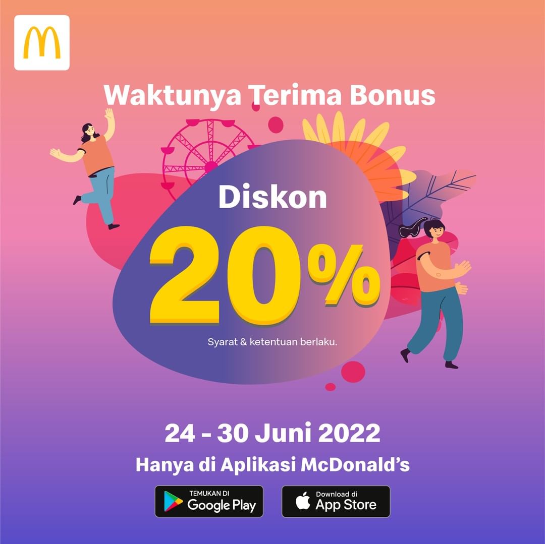 Promo McDonalds BONUS GAJIAN - Dapatkan DISKON SPESIAL 20%