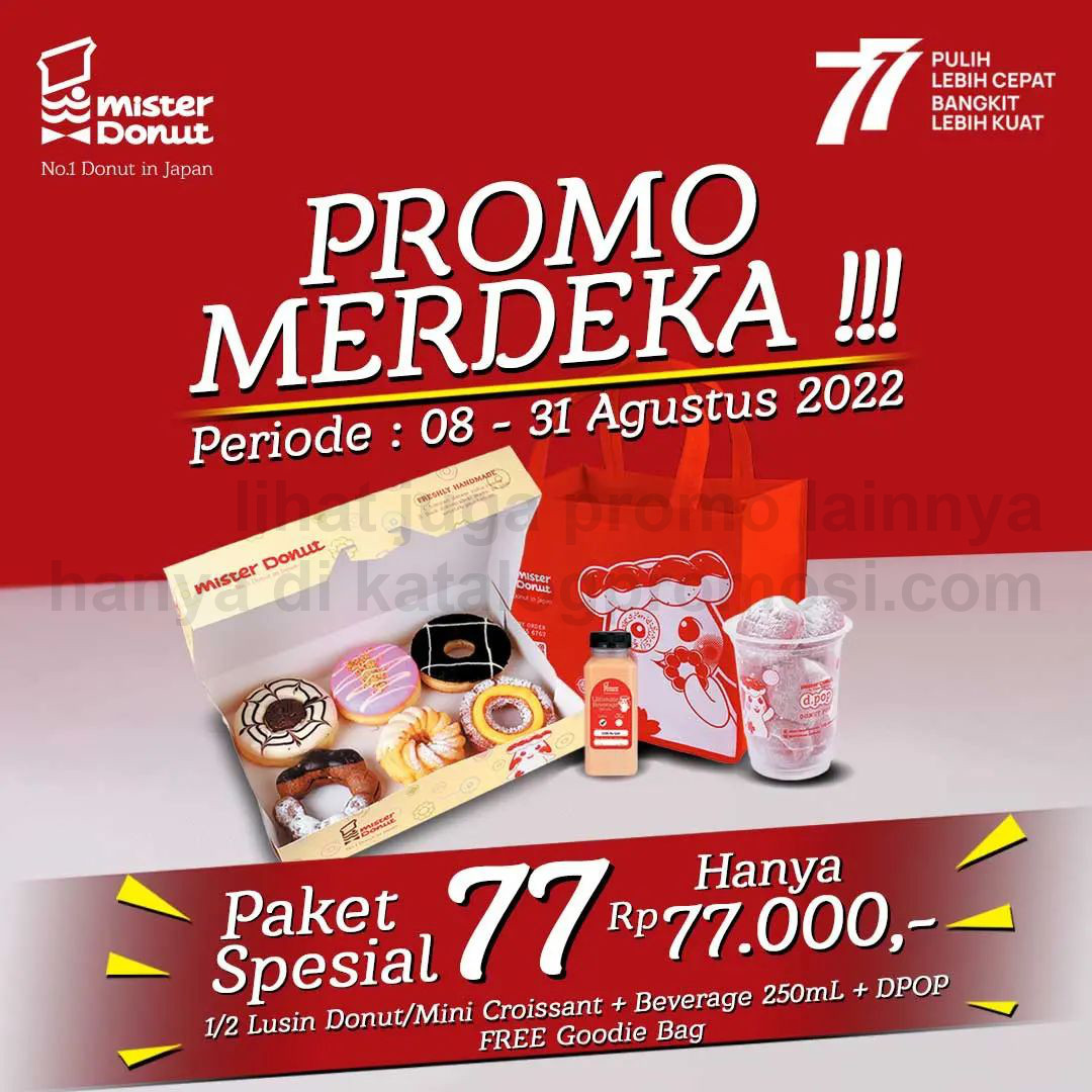 Promo MISTER DONUTS PAKET MERDEKA - HANYA Rp. 77RIBU per paket