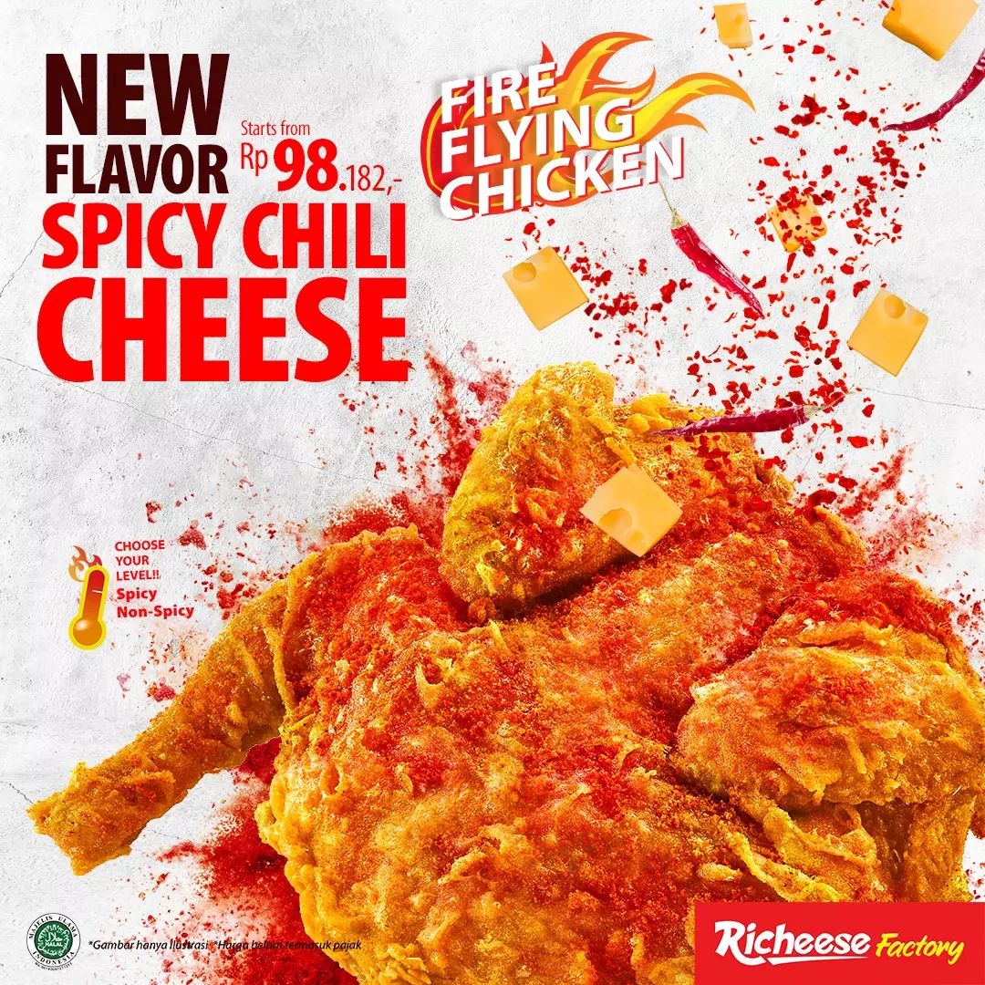 Promo RICHEESE FACTORY NEW FLAVOUR “SPICY CHILI CHEESE” FIRE FLYING CHICKEN!!
