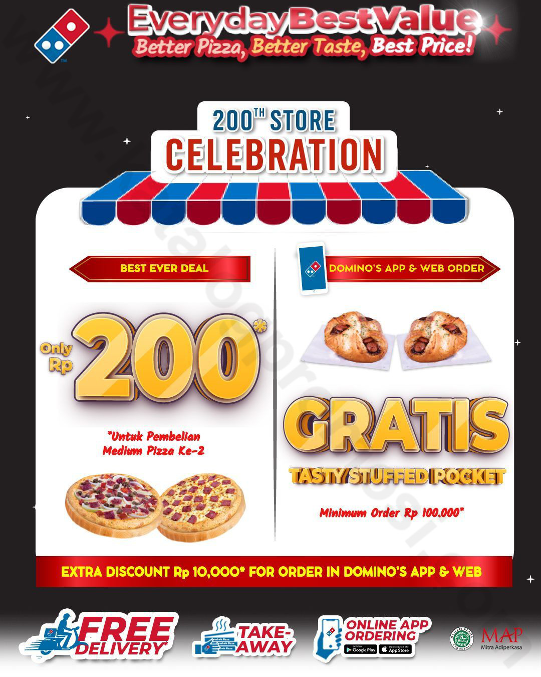 PROMO DOMINO'S PIZZA Menyambut Pembukaan Store Ke-200 - Nikmati MEDIUM ...