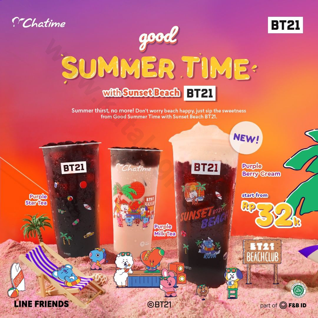 PROMO CHATIME X BT21 - SPECIAL DRINK SUMMER TIME WITH SUNSET BEACH