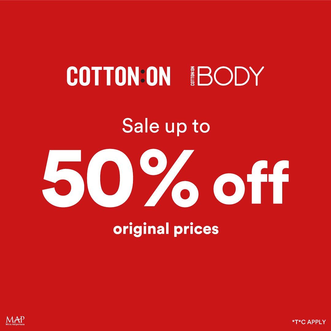 Promo Cotton On End of Season Sale Discount Up To 50% Off*