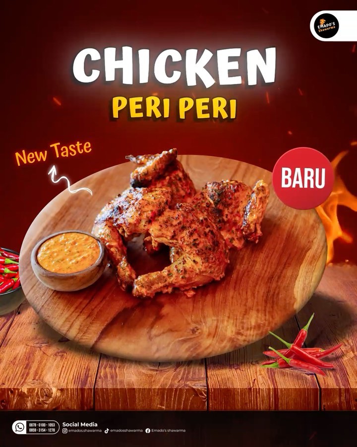 Promo Emado's Shawarma - Menu Baru!  Chicken Peri-Peri harganya Rp 49.000,-