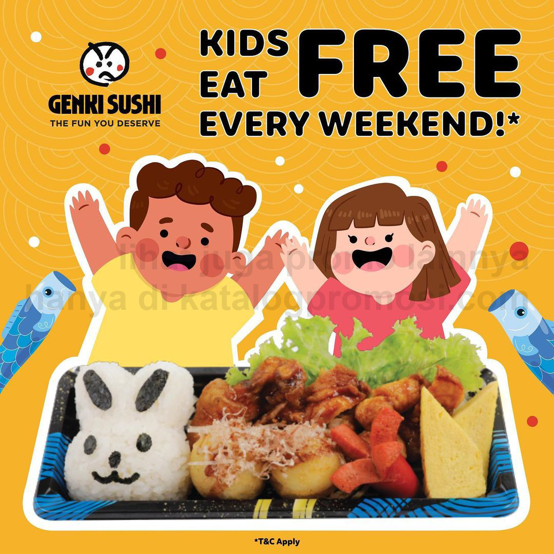 PROMO GENKI SUSHI GET FREE MEAL FOR KIDS