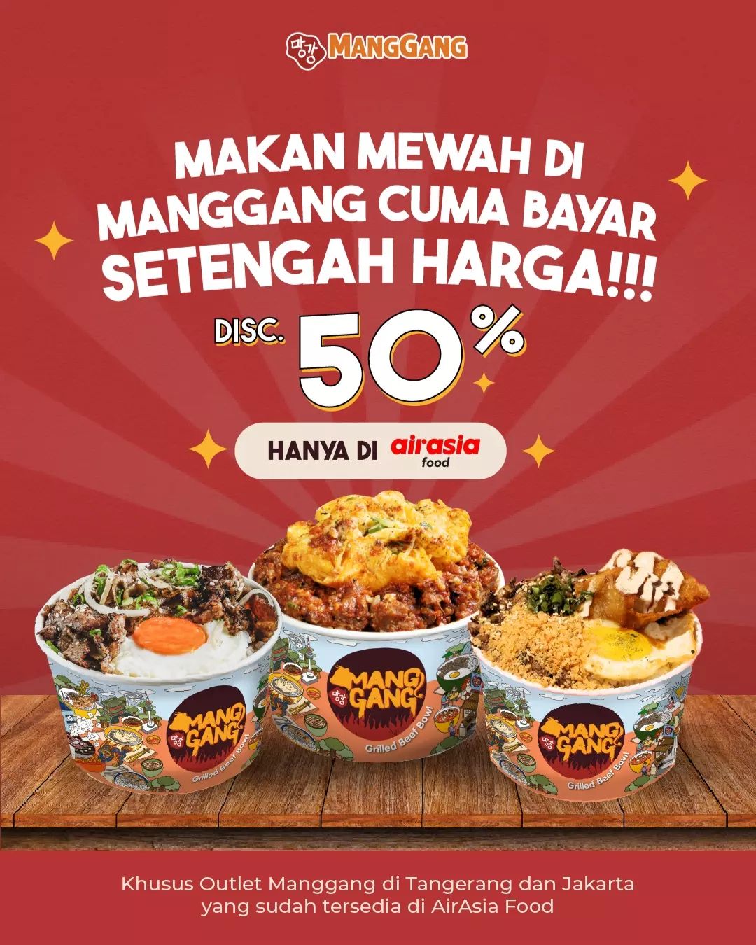 Promo MANGGANG DISKON 50% khusus pemesanan via Aplikasi AirAsiaFood
