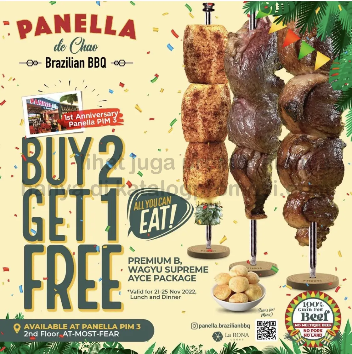 Promo Panella Brazillian BBQ PIM 3 Opening Special - Beli 2 GRATIS 1