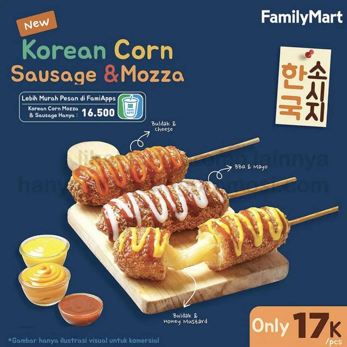 Promo FAMILYMART MENU BARU ! Korean Corn Sausage & Mozza hanya Rp. 17.000