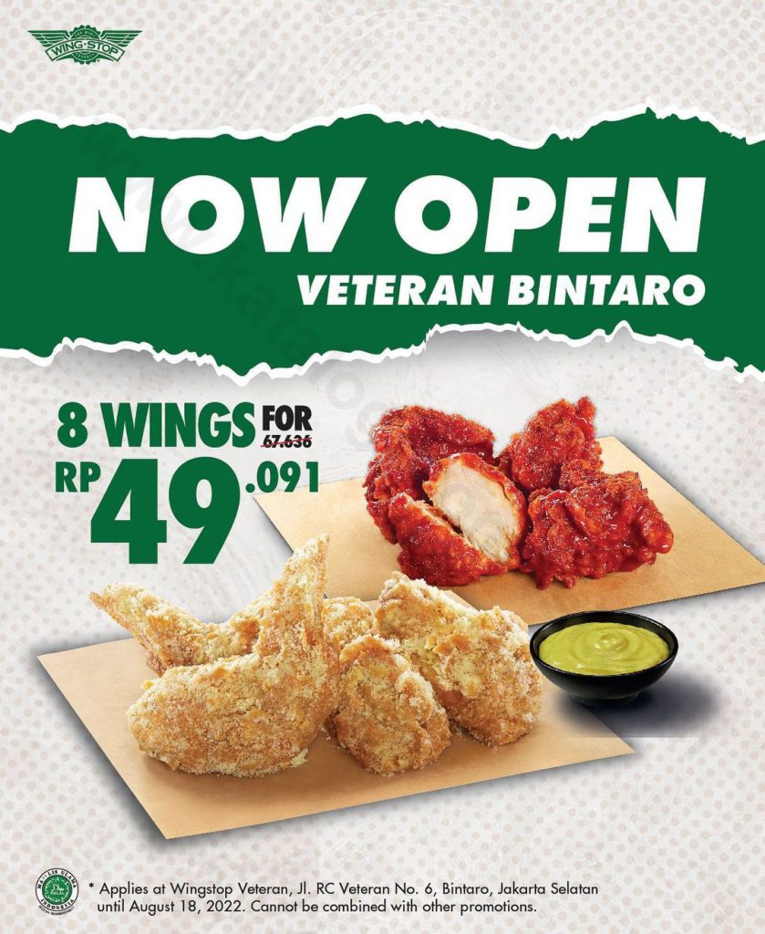 Wingstop Veteran Bintaro Opening Promo Harga Spesial 8 Wings dengan 2