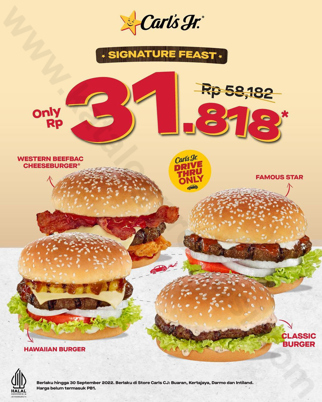 Promo CARLS Jr SPECIAL DRIVE THRU Harga Spesial Burger Signature cuma